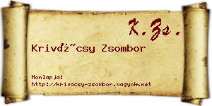 Krivácsy Zsombor névjegykártya