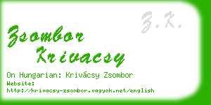zsombor krivacsy business card